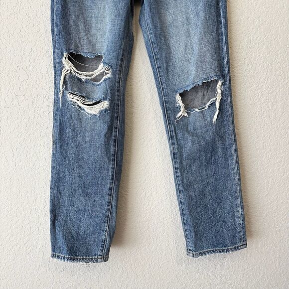 PISTOLA Charlie Exposed Button Fly Jeans Straight Crop Distressed - Picture 6 of 15